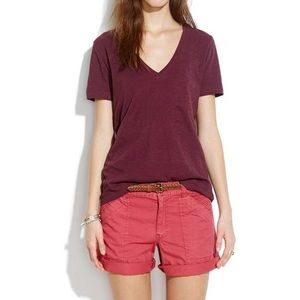 Madewell Red Whisper V-Neck Size Small